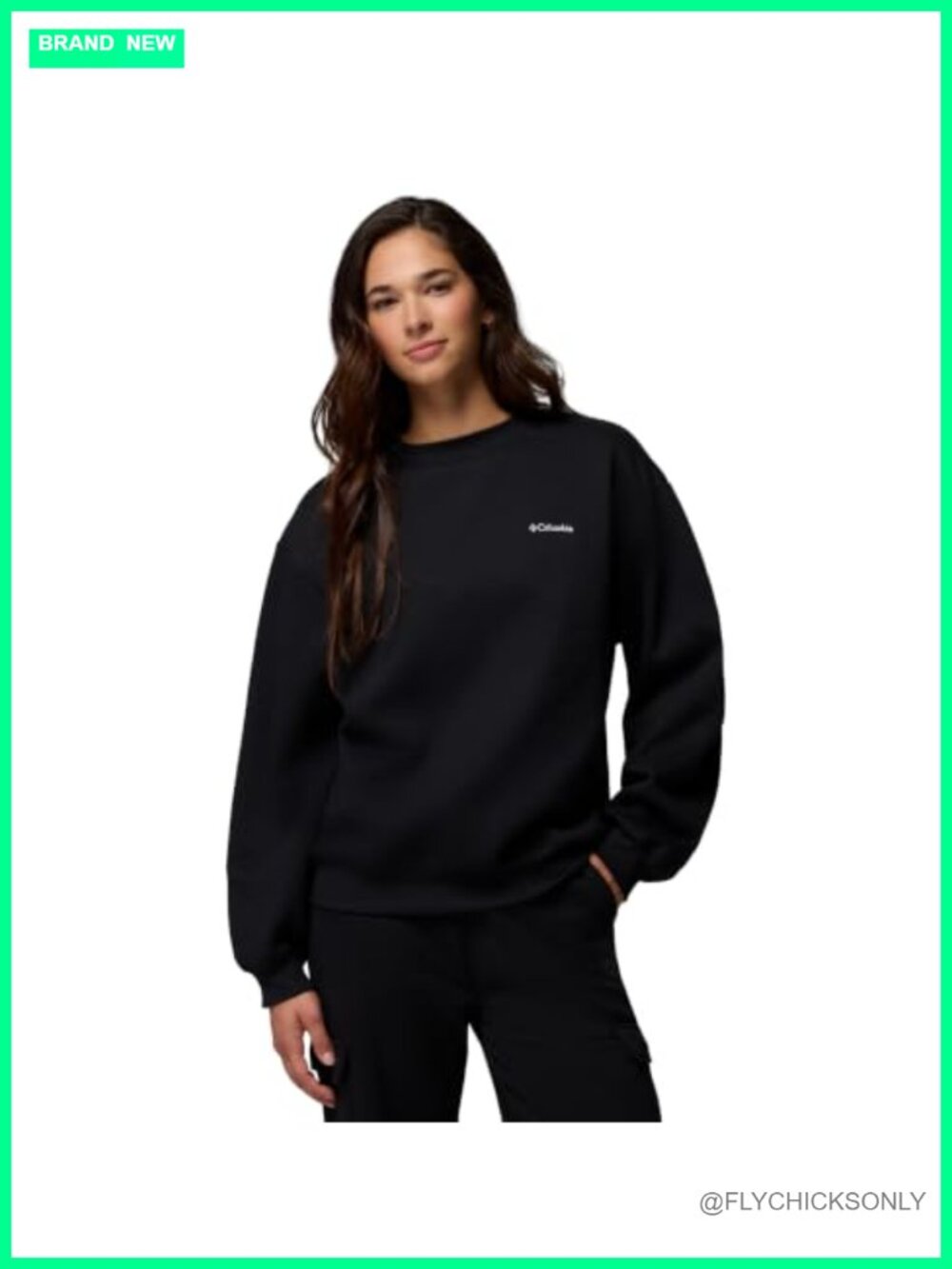 Columbia Aldermore Crew Oversized Fleece Sweatshirt Cotton Blend